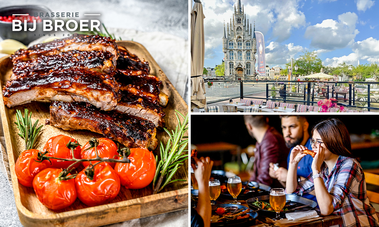 Spareribs (600 gr.) van de Big Green Egg bij Brasserie bij Broer Gouda