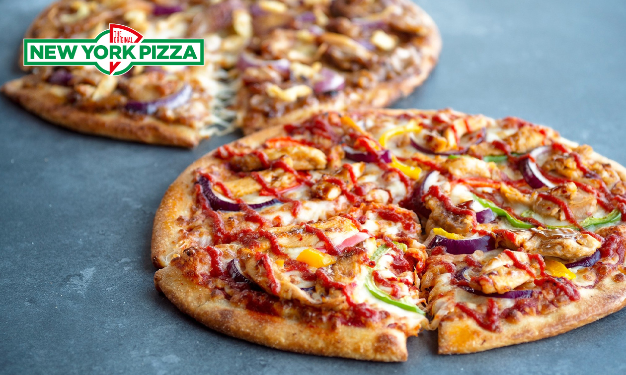 Pizza (25, 30 of 35 cm) naar keuze voor afhaal bij New York Pizza