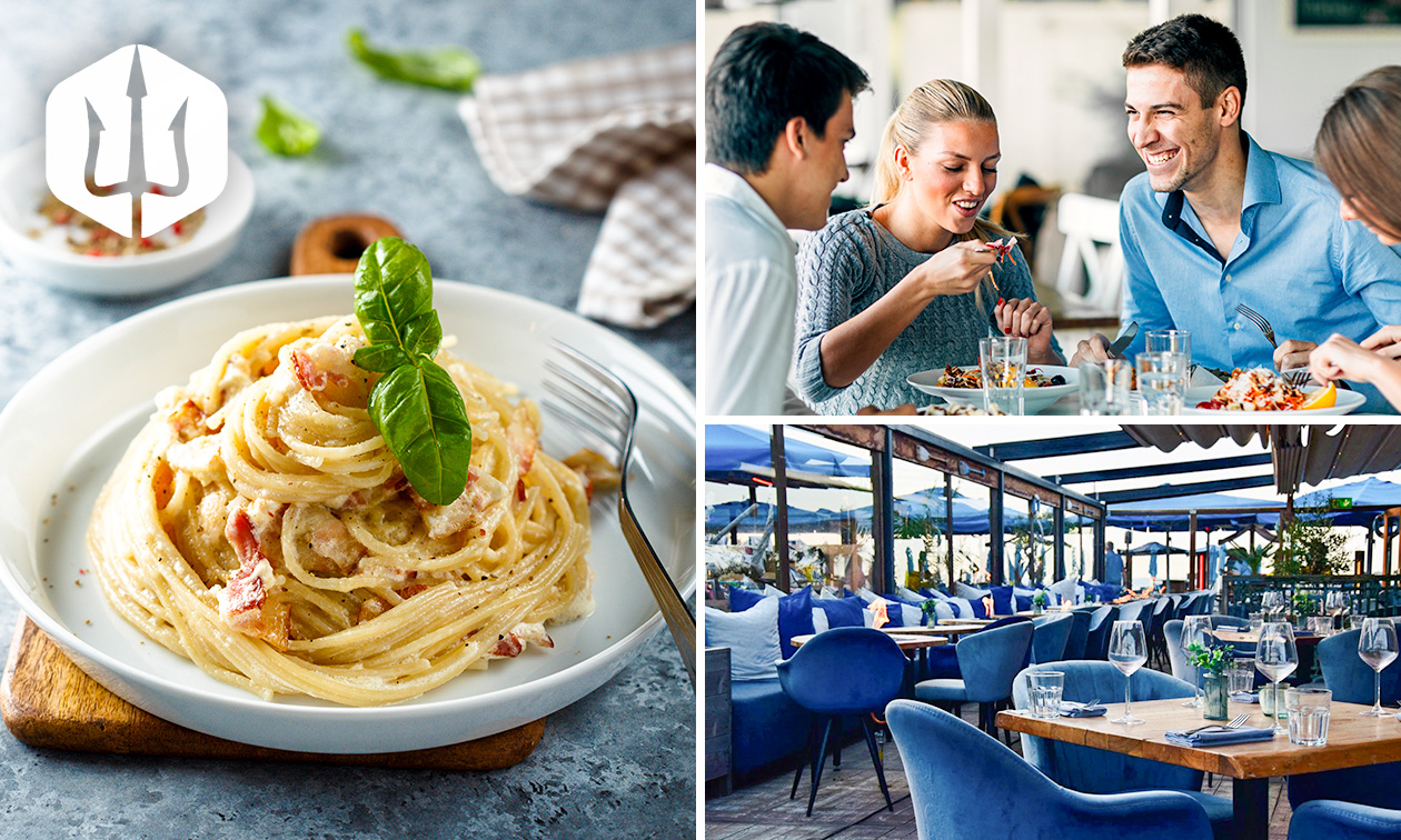 Pizza of pasta naar keuze of 2-gangenlunch of-diner aan het strand van Scheveningen